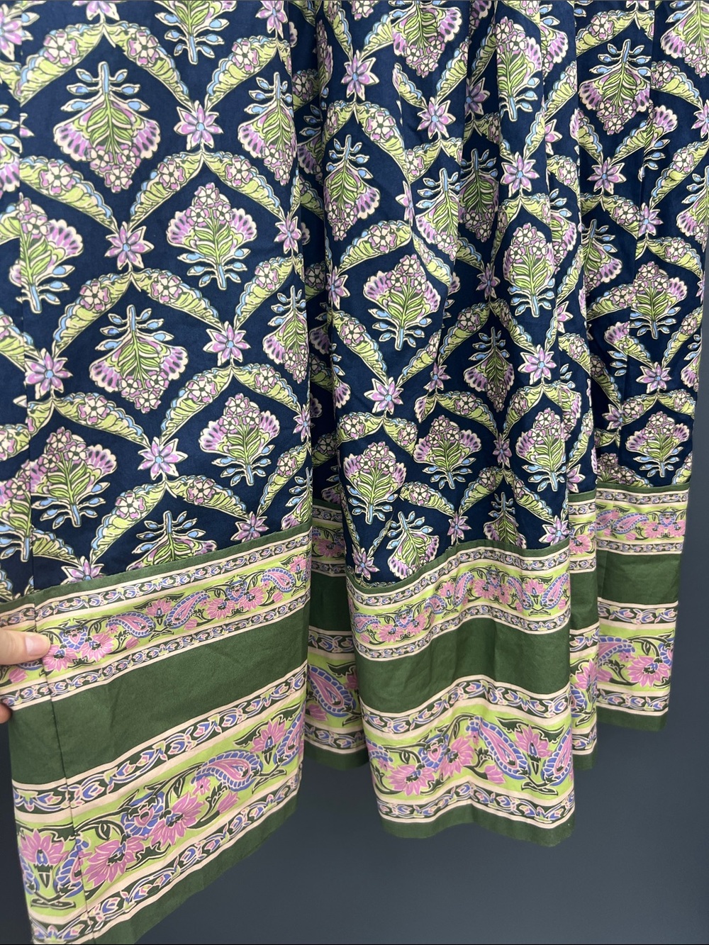 Free People Navy Maxi Dress with Green and Pink Print - Picture 7 of 9